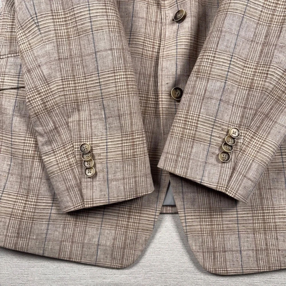 Joseph Abboud Joe Slim Fit Blazer Mens Size 46L Long Linen Cotton Blend